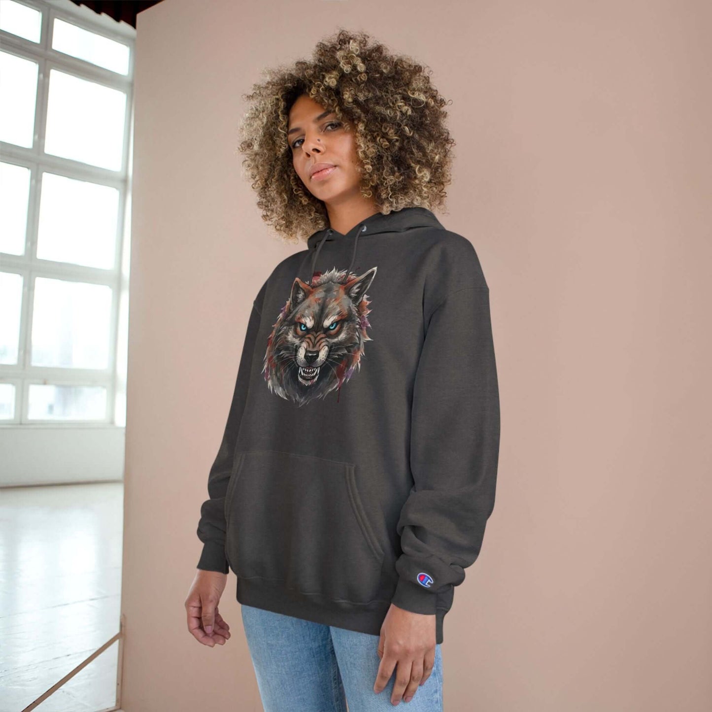 Angry Dog Men and Women Champion Hoodie style 2