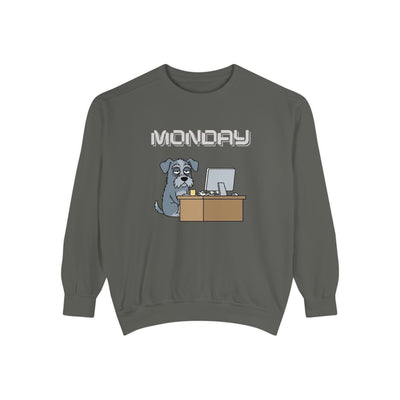 Monday Face Dog Stares Blankly Unisex Crewneck Sweatshirt style 2