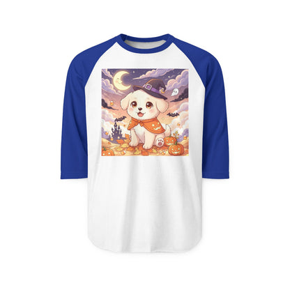 Halloween Cute Puppy Anime Unisex Raglan Shirt style 2