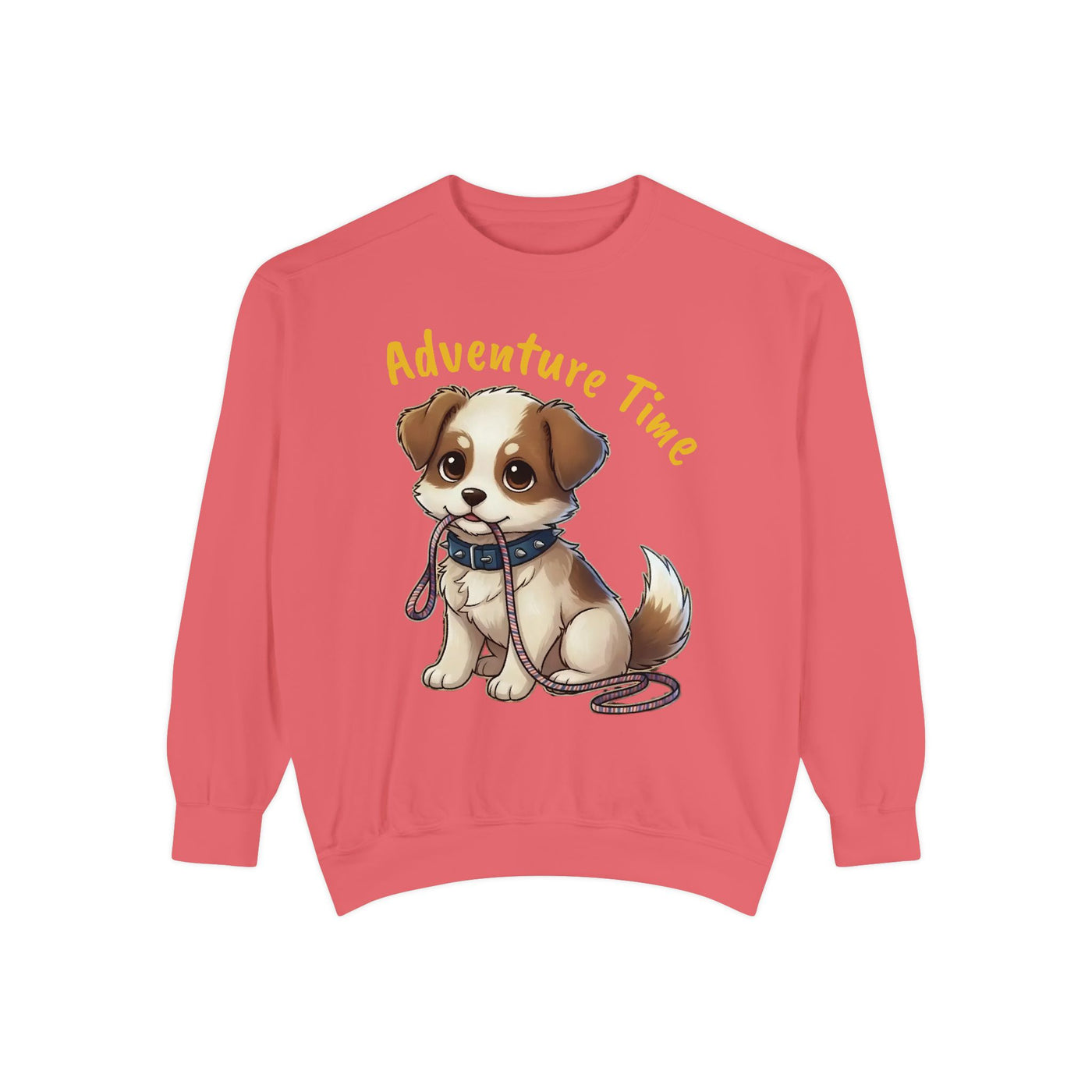 Cute Dog Walk Time style 4 Cozy Graphic Unisex Crewneck Sweatshirt
