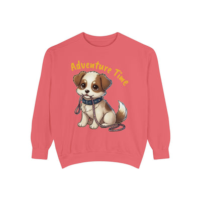 Cute Dog Walk Time style 4 Cozy Graphic Unisex Crewneck Sweatshirt