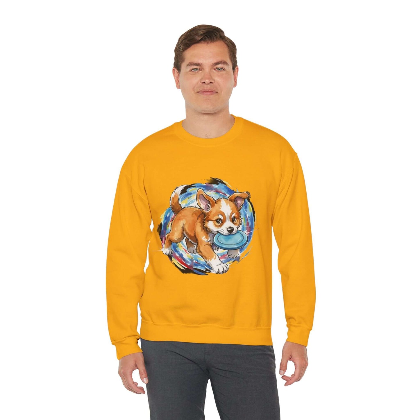 Watercolor Dog painting Unisex Crewneck Sweatshirt style 4