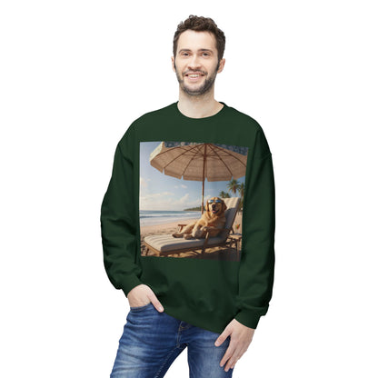 Beach Vibes Dog Graphic Unisex Crewneck Sweatshirt