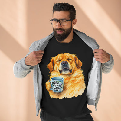 "Where is my coffee?" Dog Watercolor style 1 Unisex Crewneck Sweatshirt