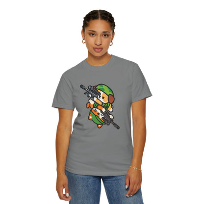 Cute Soldier Sniper Dog & Cat Unisex Graphic T-Shirt