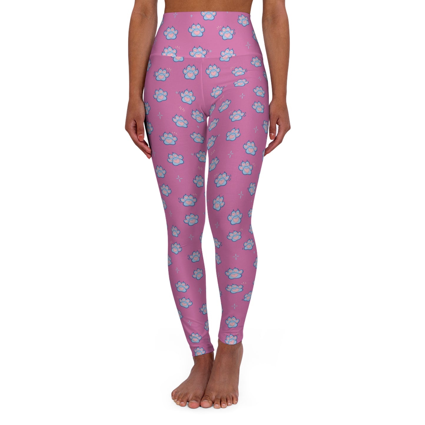 Dog Paw Print High Waisted Women Yoga Leggings style 3