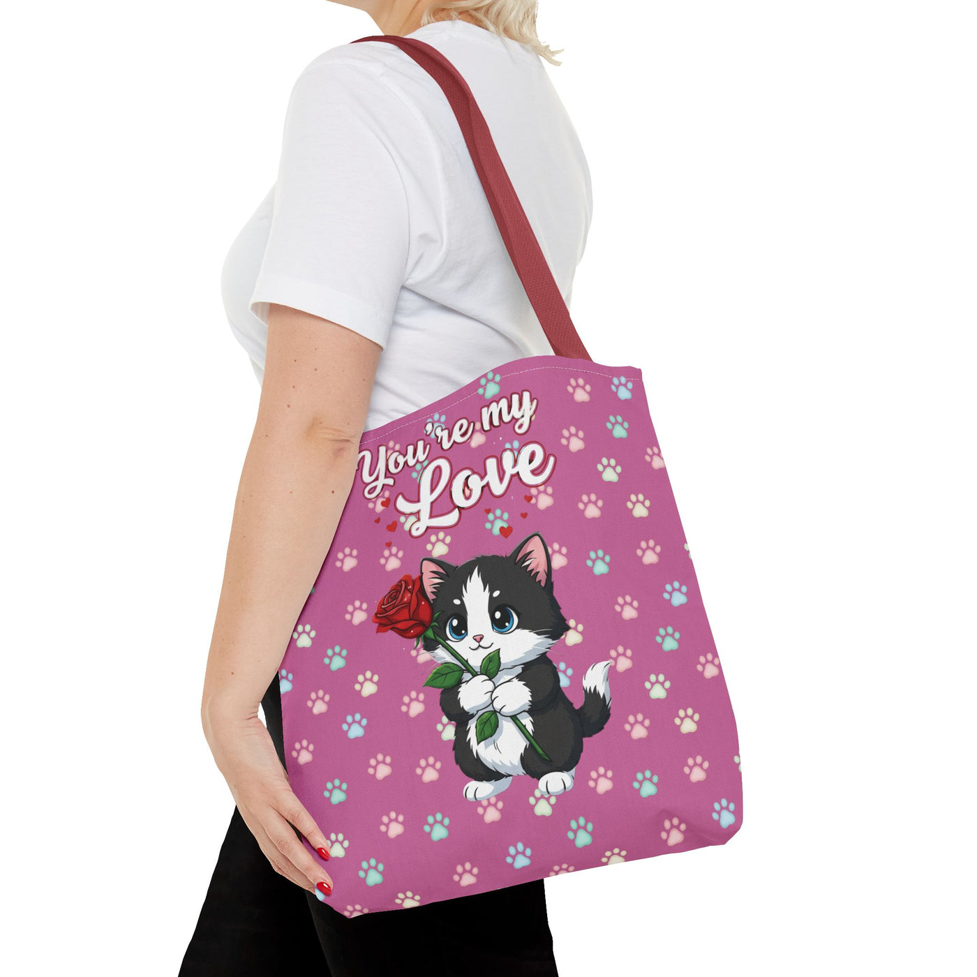 Cute Cat Lover Tote Bag - You're My Love style 1