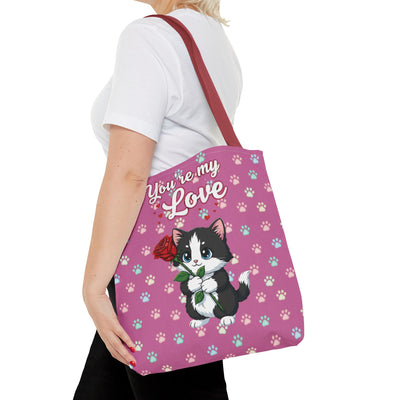 Cute Cat Lover Tote Bag - You're My Love style 1