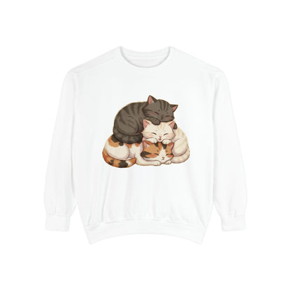 3 Cute Sleeping Cats Cozy Graphic Unisex Crewneck Sweatshirt style 3