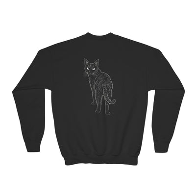 Black Cat style 1 Youth Crewneck Sweatshirt - Cozy & Cute