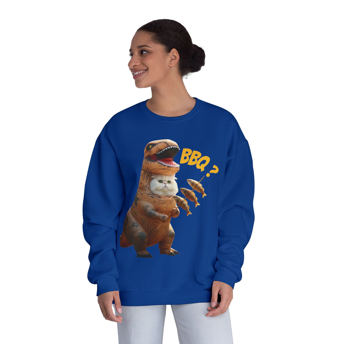 Tyrannosaurus Cat BBQ Unisex NuBlend® Crewneck Sweatshirt