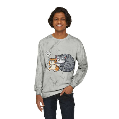 Let Me Go Cat Cozy Crewneck Sweatshirt Tie-Dye style 4