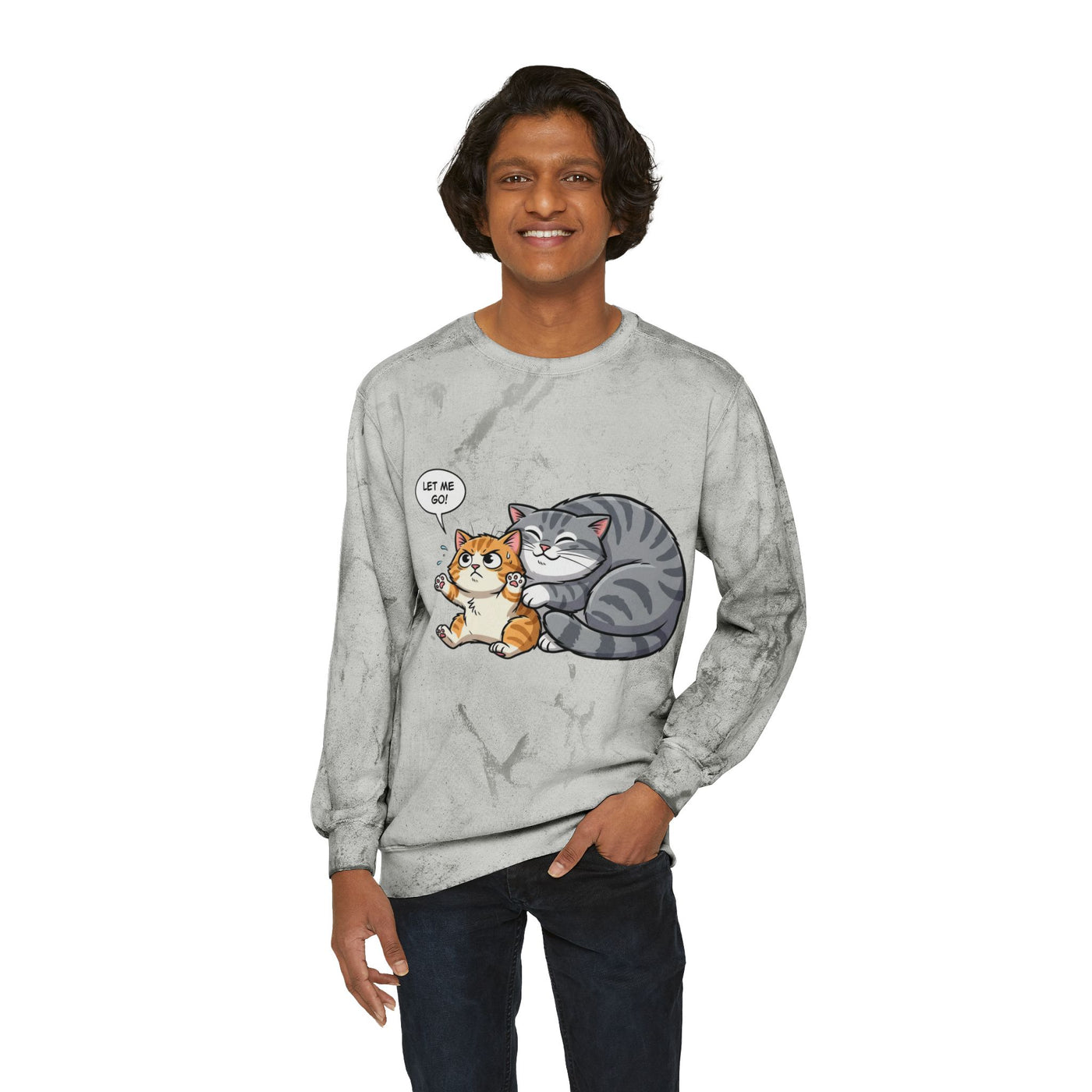 Let Me Go Cat style 4 Crewneck Tie-Dye Cozy Sweatshirt