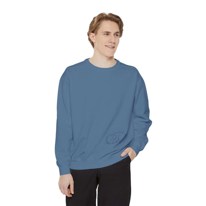 Sleeping dog shadow Cozy Graphic Unisex Crewneck Sweatshirt - Blue