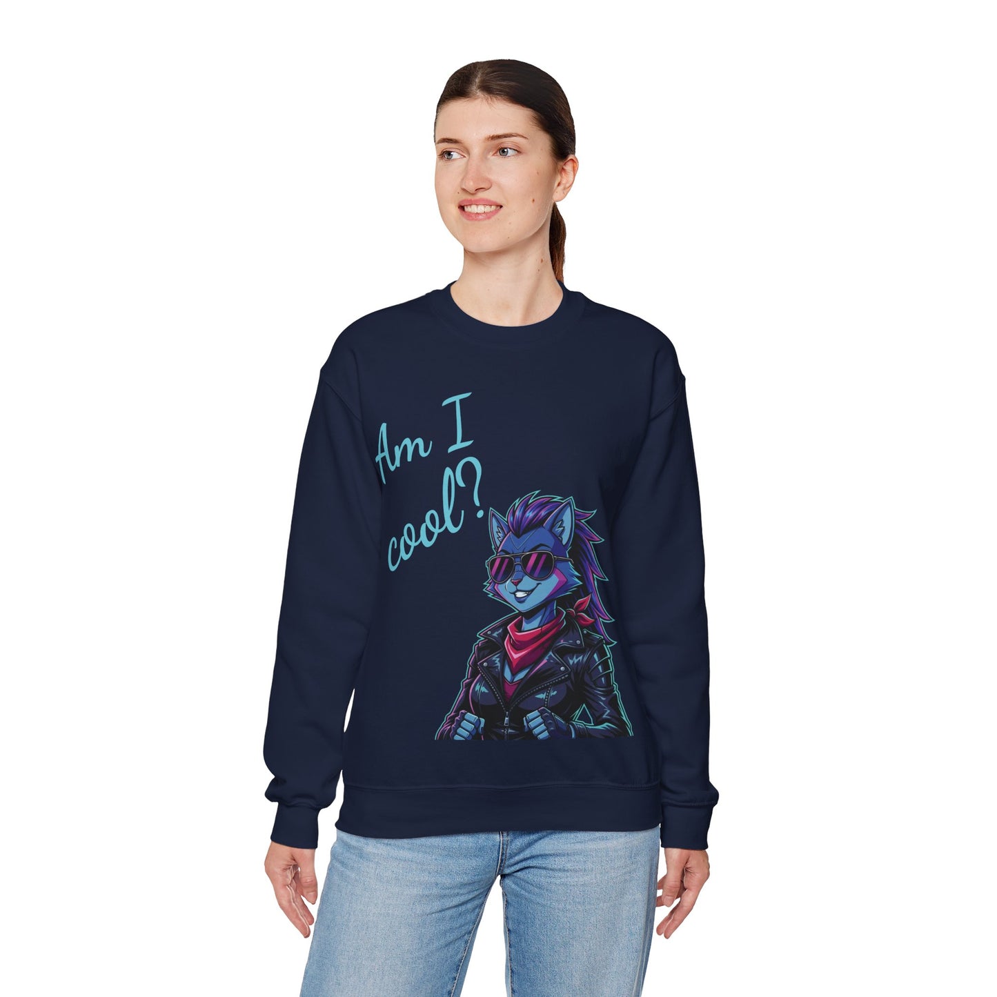 Cool Cat Unisex Heavy Blend Crewneck Sweatshirt style 2