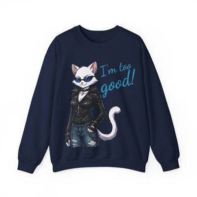 Cool Cat style 3 Unisex Crewneck Sweatshirt | Cozy Gift for Cat Lovers, Casual Wear, Unique Graphic Sweatshirt, Birthday Gift, Everyday Style