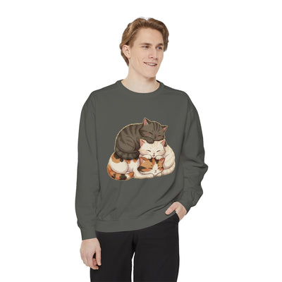3 Cute Sleeping Cats style 3 Cozy Graphic Unisex Crewneck Sweatshirt