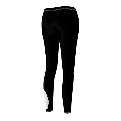 Black Stylish Cat-Themed Women's Leggings, Cat Print Workout Leggings, Gift for Cat Lovers, Cute Casual Leggings, Cozy Loungewear