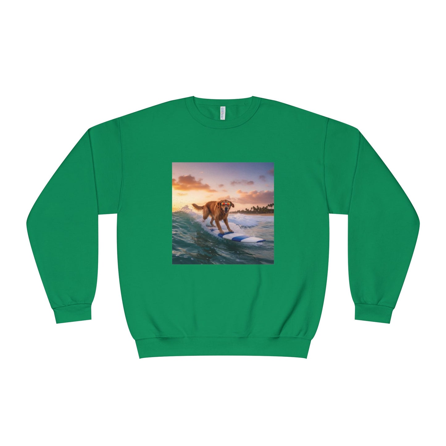 Surfing Dog Graphic Unisex NuBlend Crewneck Sweatshirt style 1