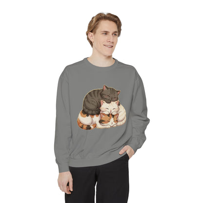 3 Cute Sleeping Cats Cozy Graphic Unisex Crewneck Sweatshirt style 3