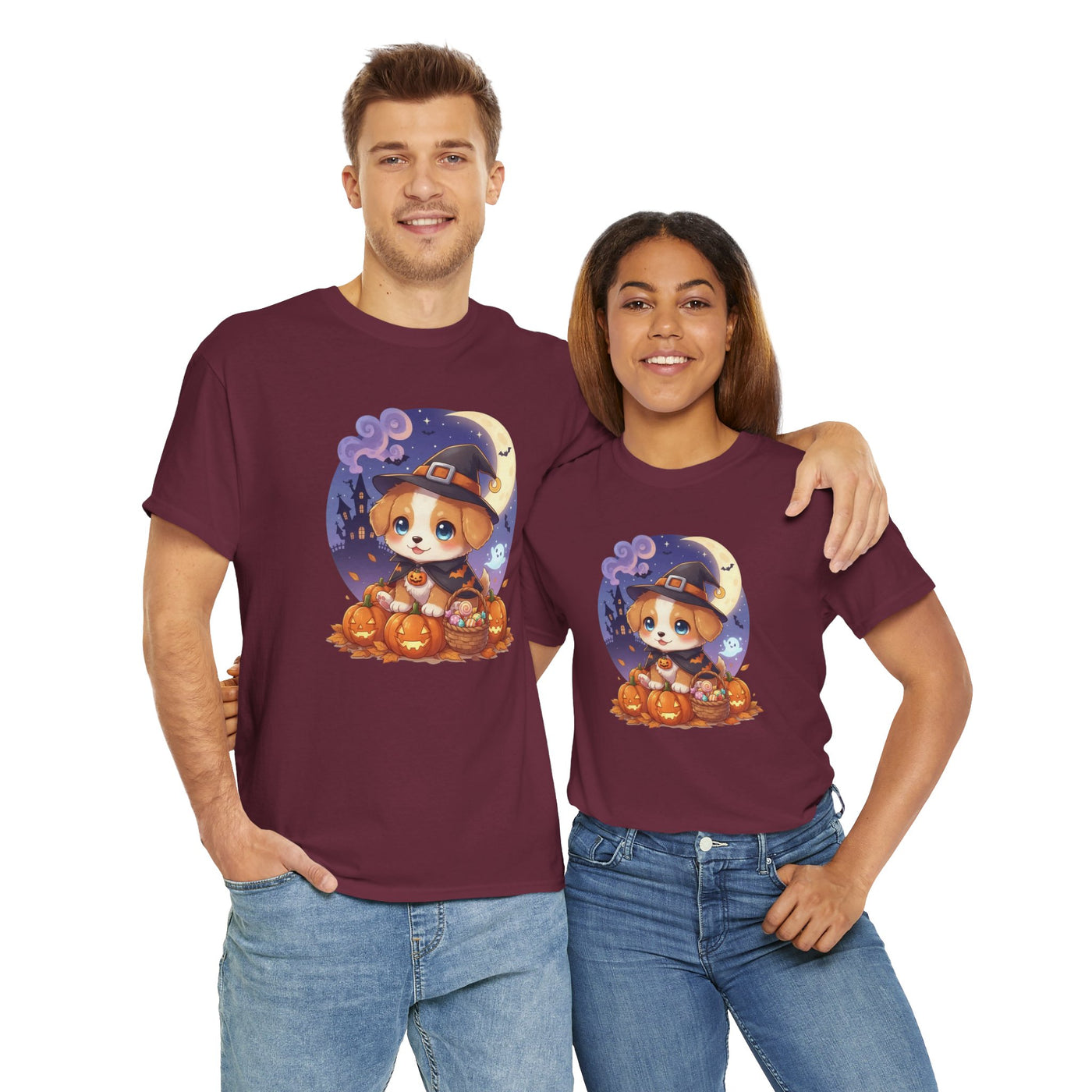 Halloween cute puppy anime style 1 Unisex Tee - Cute Dog T-Shirt for Pet Lovers, Dog Owners, Sports Enthusiasts, Gifts for Animal Lovers, Casual Everyday Wear