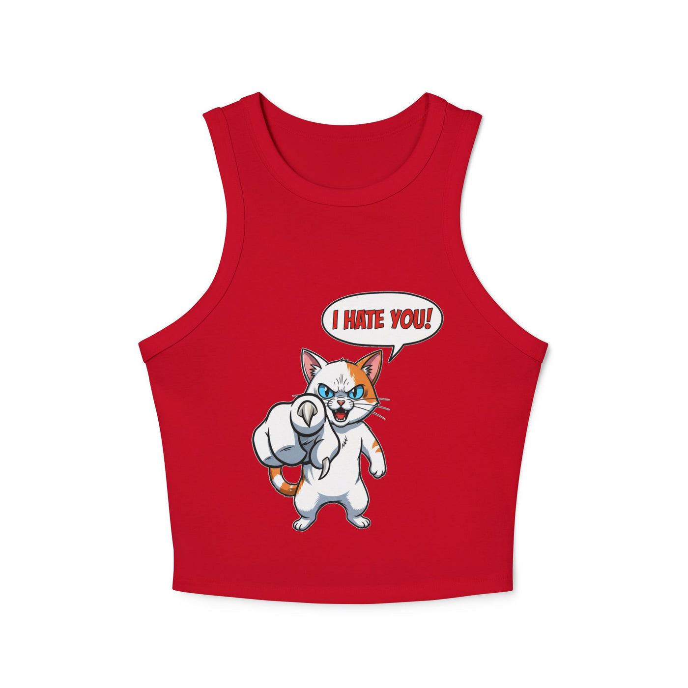 Angry Cat 'I Hate You' Graphic style 2 Women Tank Top
