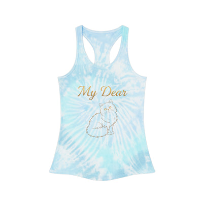 My Dear Cat Tie Dye Women's Racerback Tank Top