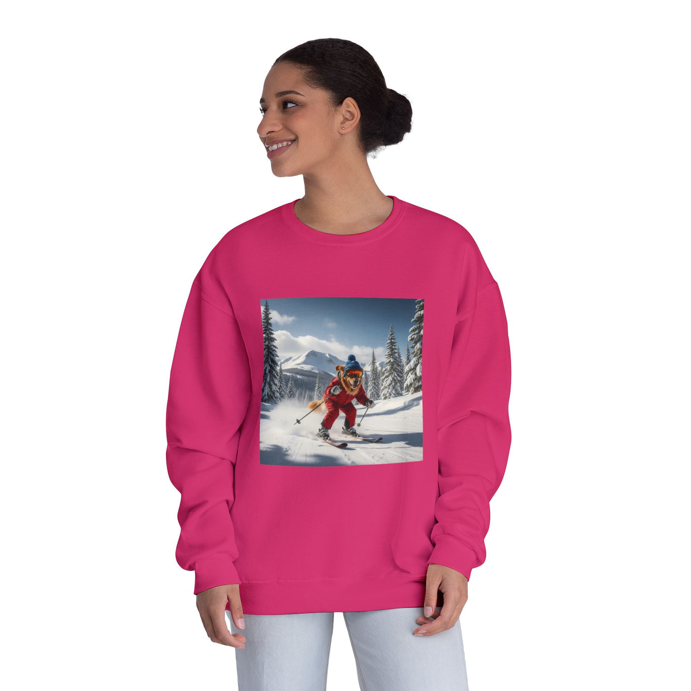 Skiing Dog Unisex NuBlend® Crewneck Sweatshirt
