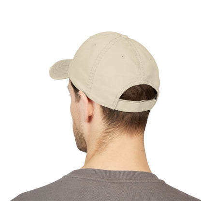 Dogs Lover Distressed Embroidered Cap Dad Hat Brown Words