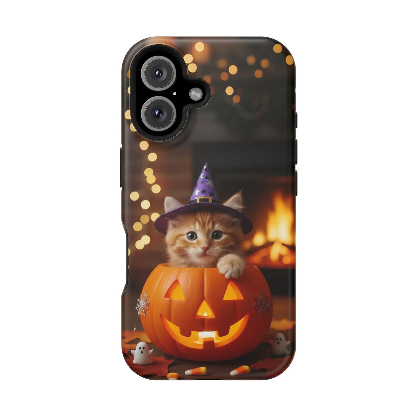 Halloween cute kitten photo style 3 Magnetic Phone Case, Cat Lover Gift, Impact-Resistant iPhone Case, Funny Pet Accessory, Unique Animal Design