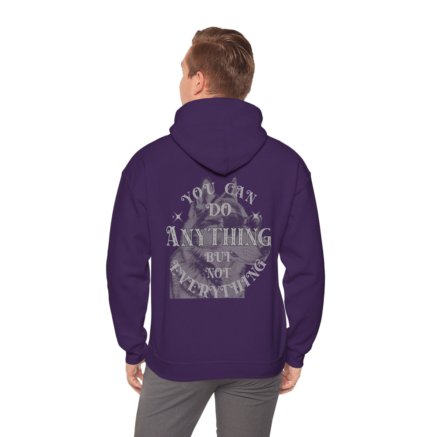 Dog Lover plus Slogan on Back Unisex Pullover Hoodie showing the back design with thoughtful graphic and text.