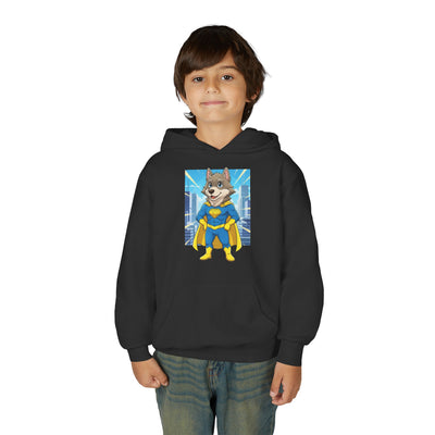 Dog cosplay Superman style 1 Unisex Kids Hoodie - Fun & Cozy Heavy Blend Sweatshirt with Cute Design