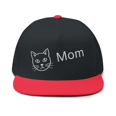 Cat Mom style 2 Flat Bill Cap | Stylish Pet Lover Hat | Perfect Gift for Cat Owners | Embroidered Cat Mom Cap | Fun Pet Accessories