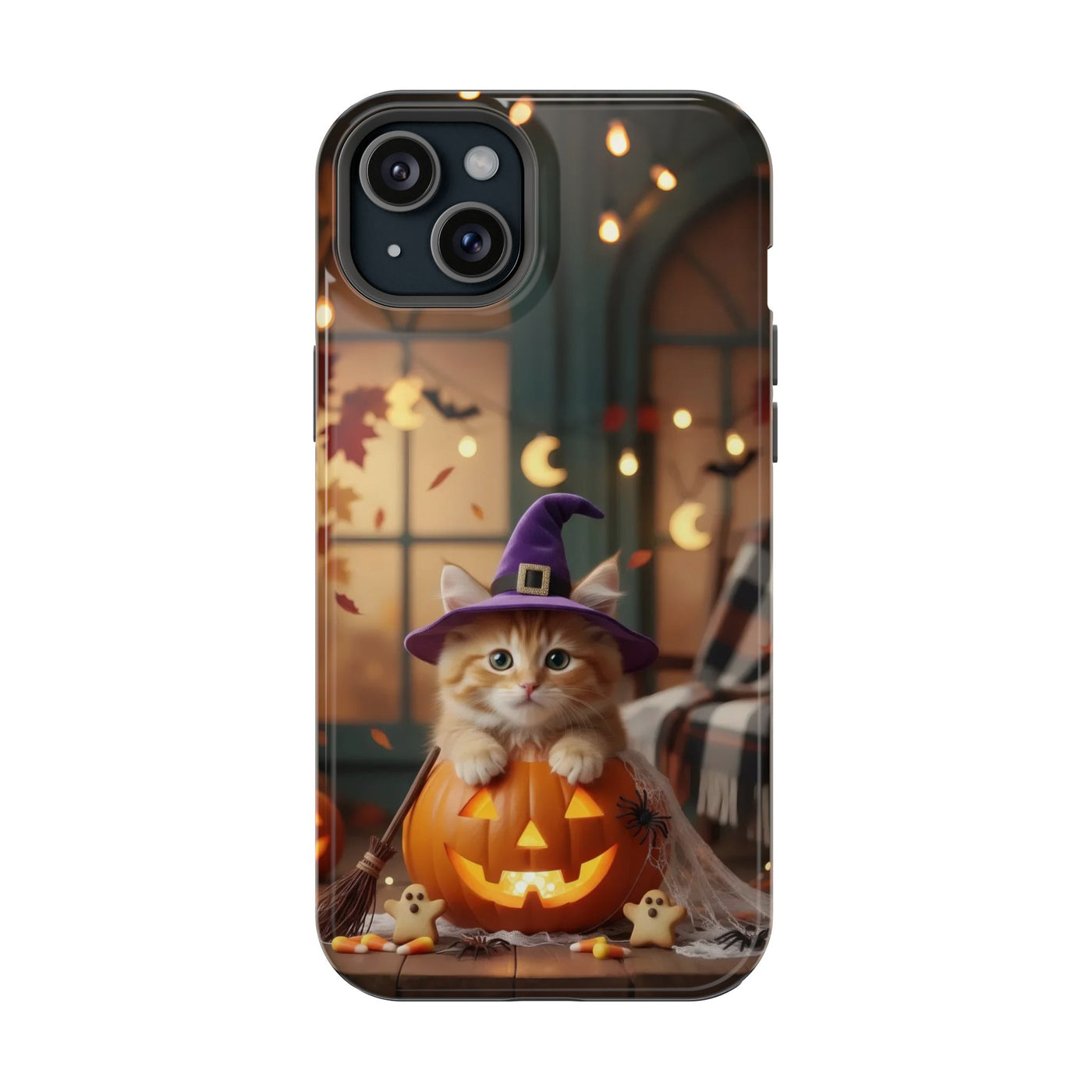 Halloween cute kitten photo style 1 Magnetic Phone Case, Cat Lover Gift, Impact-Resistant iPhone Case, Funny Pet Accessory, Unique Animal Design