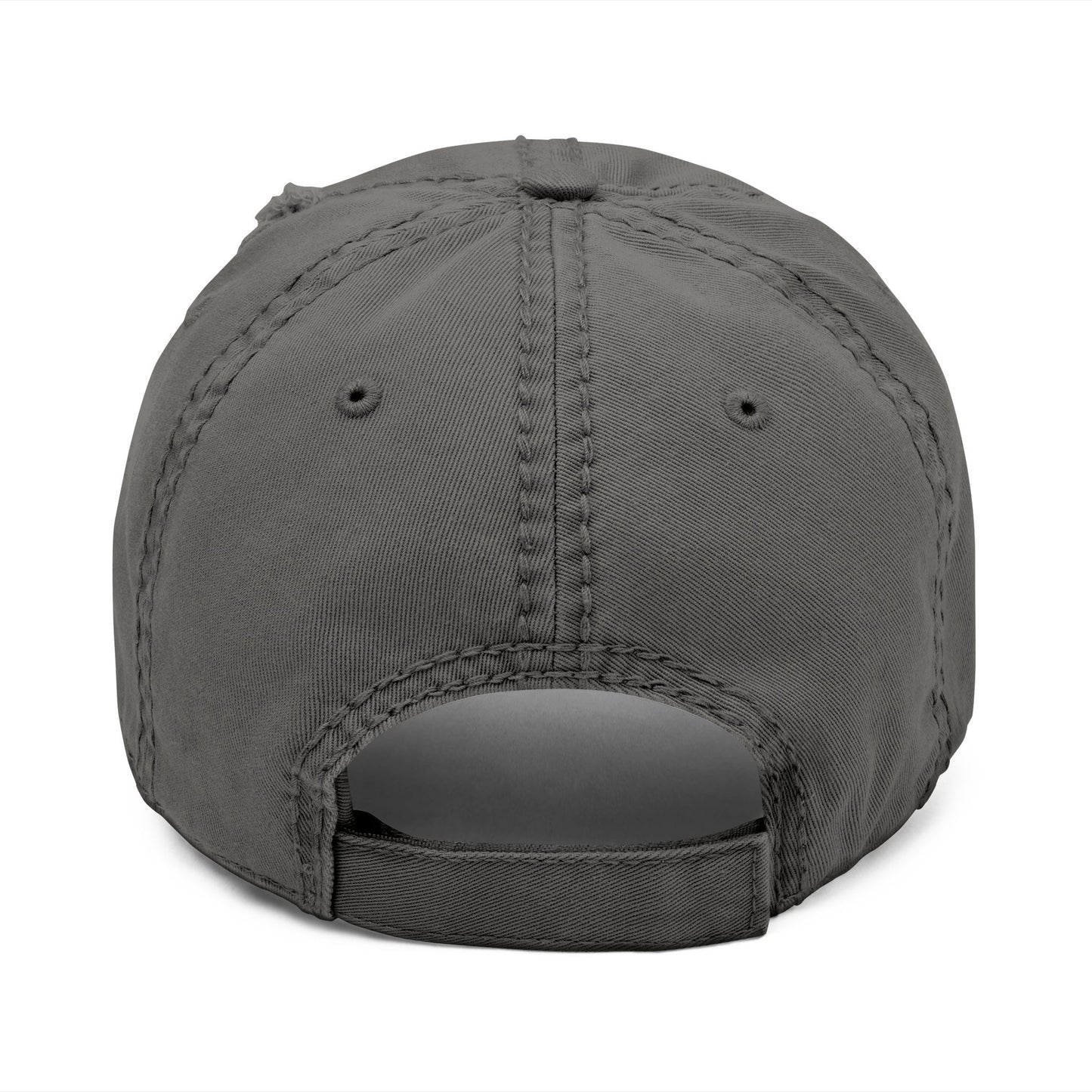 Cats Lover Distressed Embroidered Cap Dad Hat Brown Words