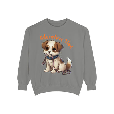 Cute Dog Walk Time style 4 Cozy Graphic Unisex Crewneck Sweatshirt