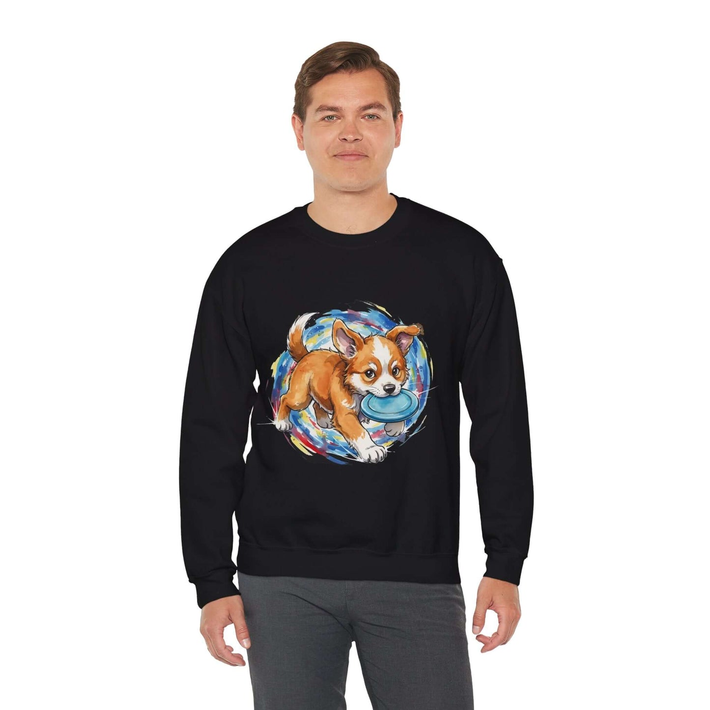 Watercolor Dog painting Unisex Crewneck Sweatshirt style 4