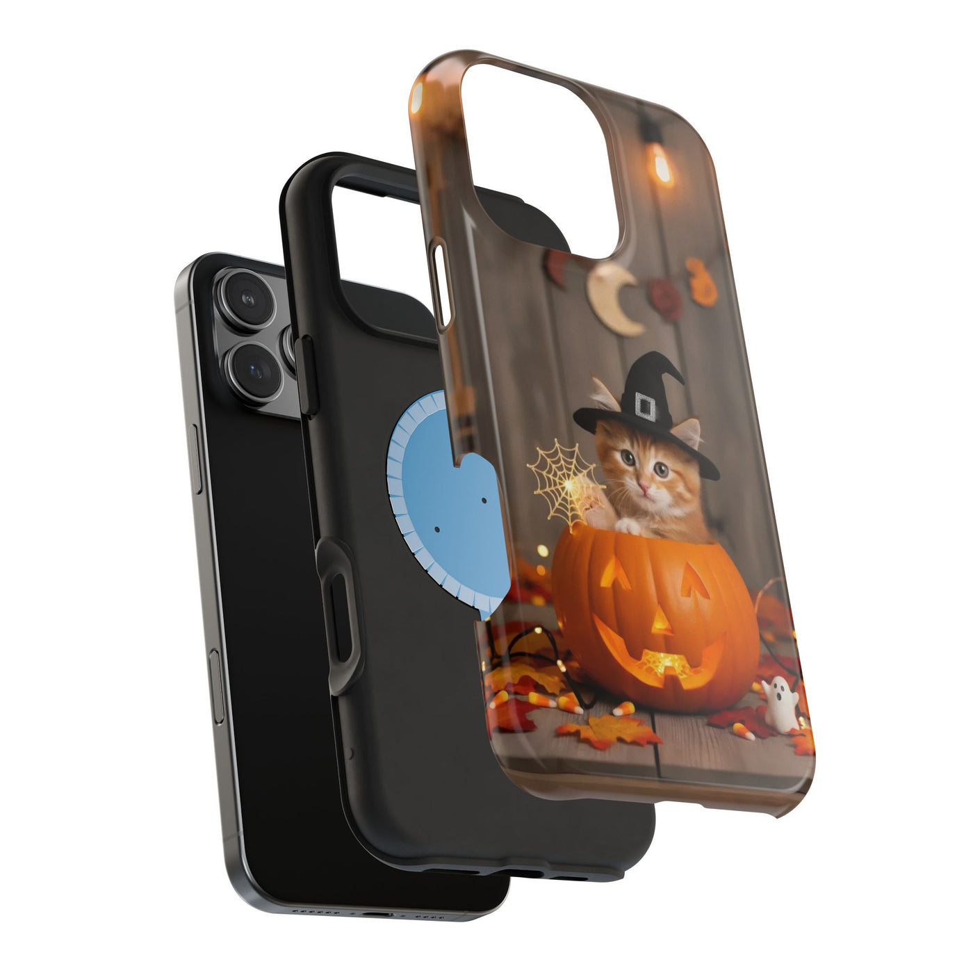 Halloween cute kitten photo style 2 Magnetic Phone Case, Cat Lover Gift, Impact-Resistant iPhone Case, Funny Pet Accessory, Unique Animal Design