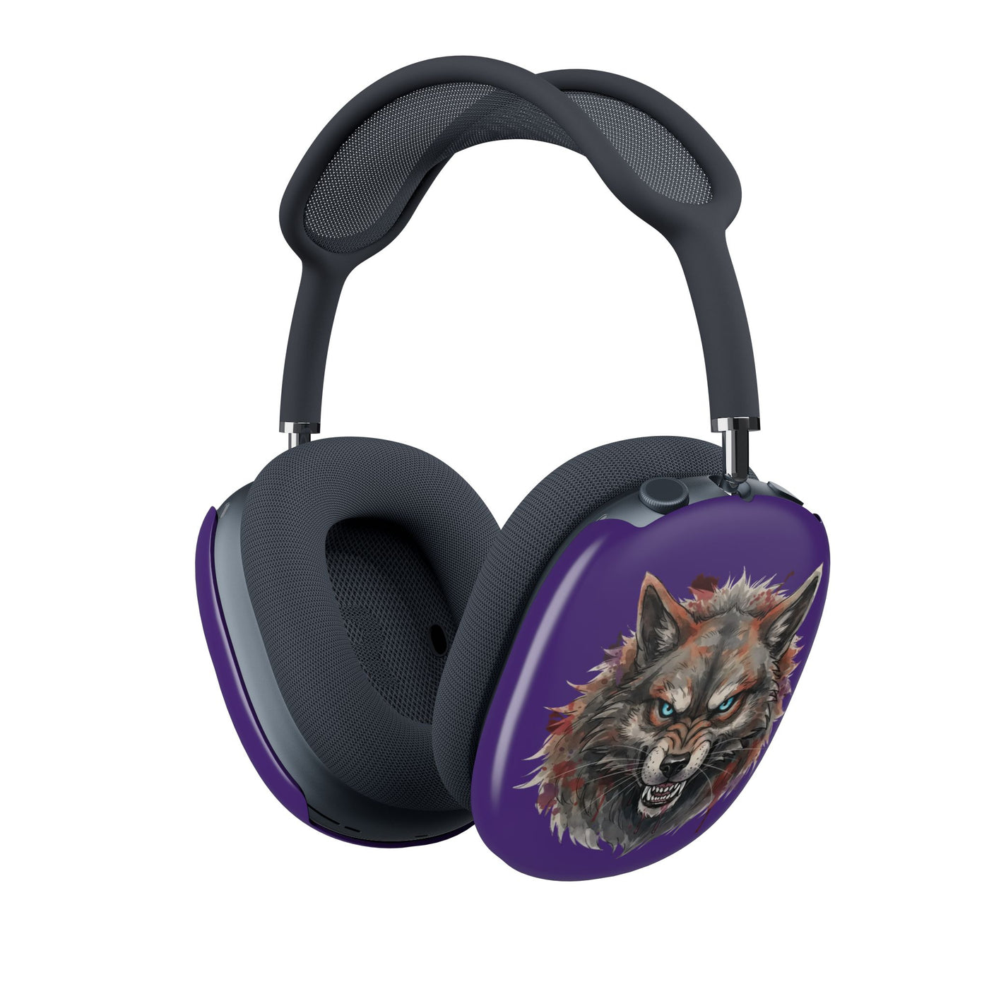 Purple Angry Dog Head AirPods Max Protective Shells