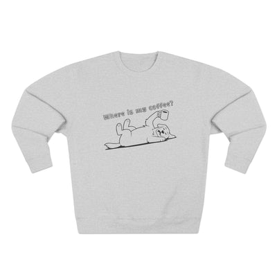 "Where is my coffee?" Dog Outline style 1 Unisex Crewneck Sweatshirt
