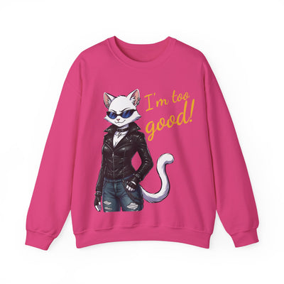 Cool Cat style 3 Unisex Crewneck Sweatshirt | Cozy Gift for Cat Lovers, Casual Wear, Unique Graphic Sweatshirt, Birthday Gift, Everyday Style