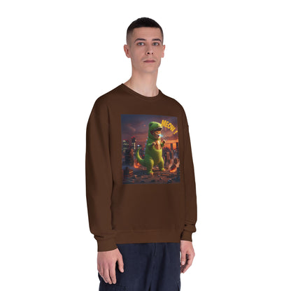 Tyrannosaurus Cat in city Unisex NuBlend Sweatshirt style 2