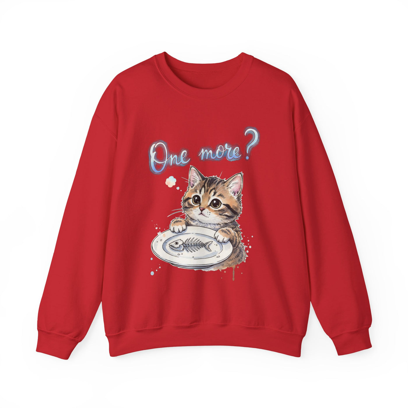 Watercolor painting style 3 Men & Women Cute Cat Pile Crewneck Sweatshirt