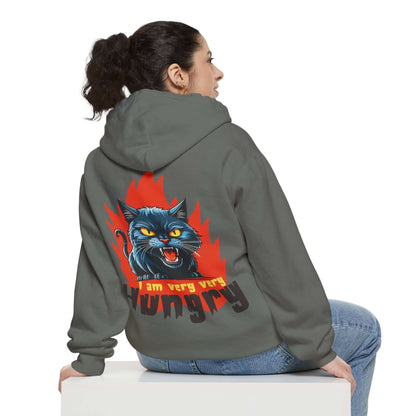I am very very Hungry - Cartoon Cat Unisex Pullover Hoodie