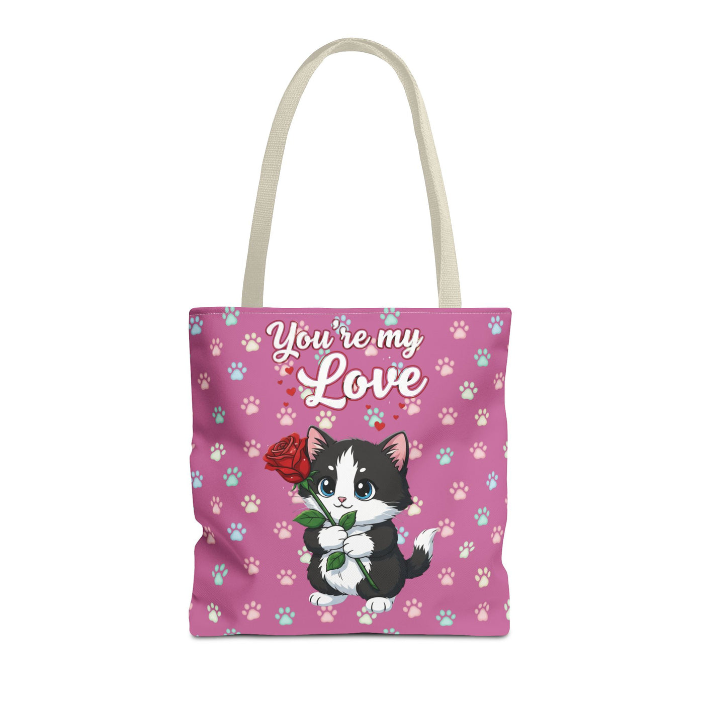 Cute Cat Lover Tote Bag - You're My Love style 1