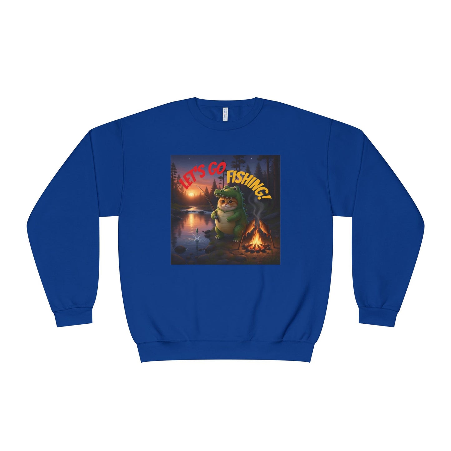 Crocodile Cat Fishing Unisex NuBlend Sweatshirt style 2