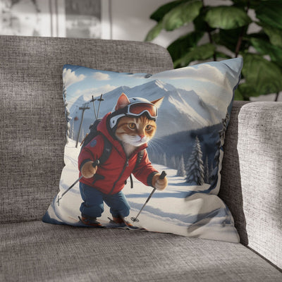 Skiing Cat Pillowcase - Fun & Cozy Decorative Pillowcase