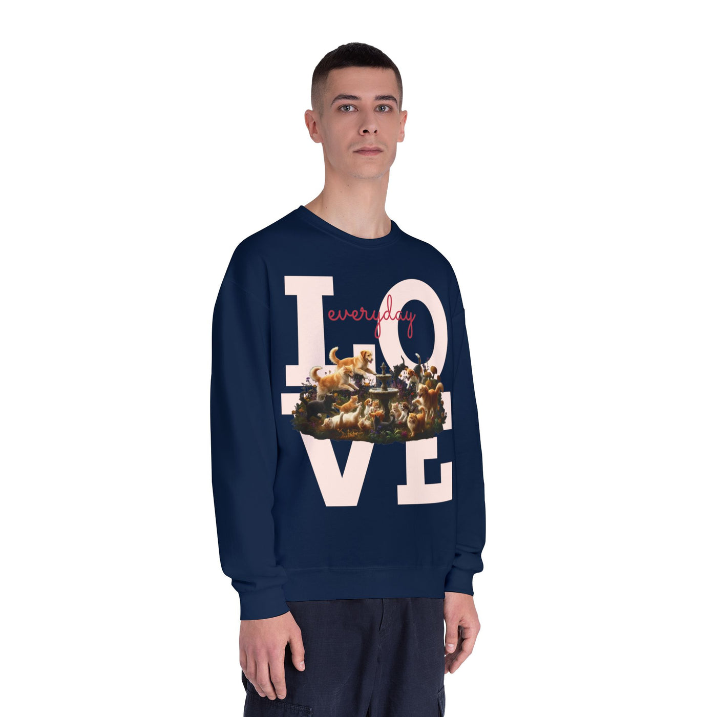Love Everyday Cats & Dogs Unisex NuBlend® Crewneck Sweatshirt