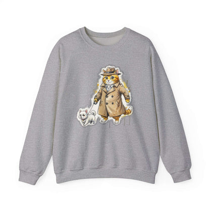 Watercolor Cat & Dog painting Unisex Crewneck Sweatshirt style 1