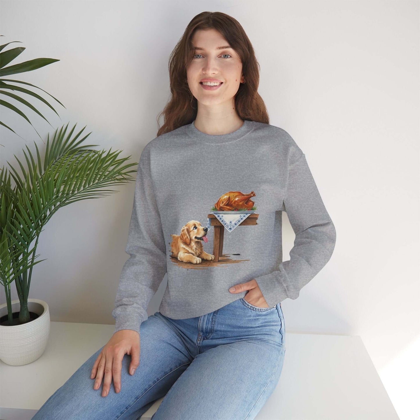 Watercolor Dog painting Unisex Crewneck Sweatshirt style 2